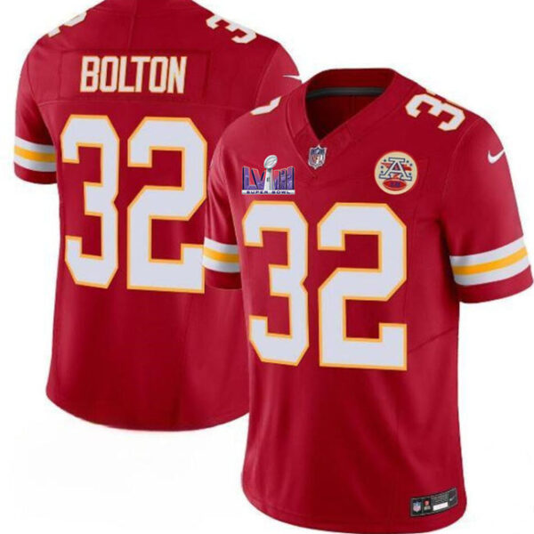 Kansas City Chiefs #32 Nick Bolton Red FUSE Super Bowl LVIII Patch Vapor Jersey