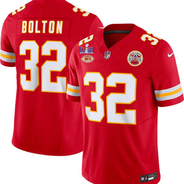 Kansas City Chiefs #32 Nick Bolton Red FUSE With NKH Patch And Super Bowl Jersey