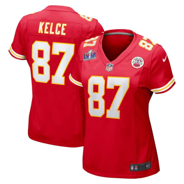 Kansas City Chiefs #87 Travis Kelce Super Bowl LVIII Game Jersey – Red