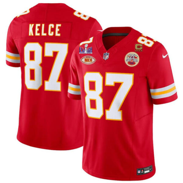 Kansas City Chiefs #87 Travis Kelce Red FUSE With NKH Patch And Super Bowl Jersey