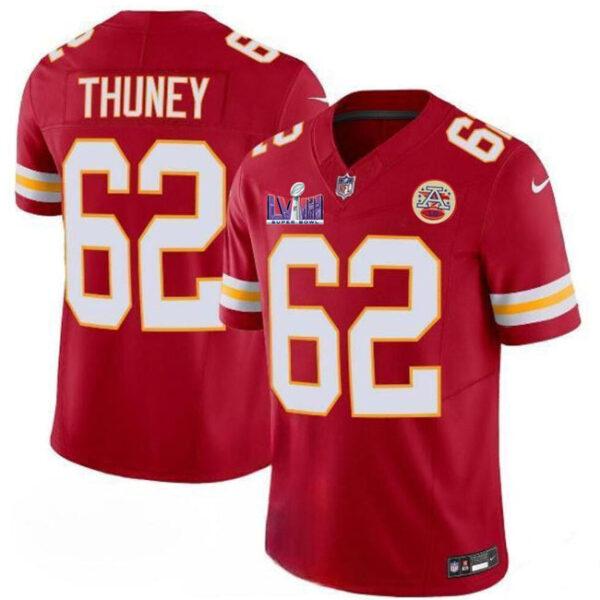 Kansas City Chiefs #62 Joe Thuney Red FUSE Super Bowl LVIII Patch Vapor Jersey