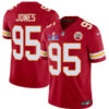 Kansas City Chiefs #95 Chris Jones Red FUSE Super Bowl LVIII Patch Vapor Jersey