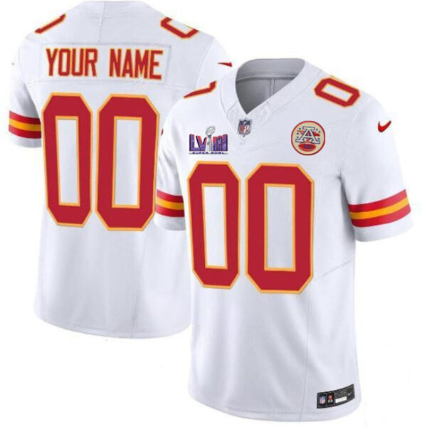 Kansas City Chiefs Active Player Custom White FUSE Super Bowl LVIII Patch Vapor Jersey