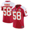 Kansas City Chiefs #58 Derrick Thomas Red White FUSE Super Bowl LVIII Patch Jersey