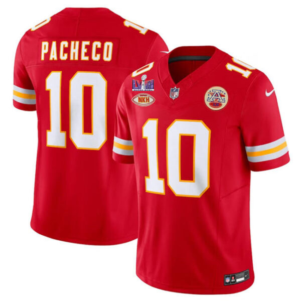 Kansas City Chiefs #10 Isiah Pacheco Red FUSE With NKH Patch And Super Bowl Jersey