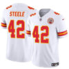 Kansas City Chiefs #42 Carson Steele White 2023 FUSE Vapor Jersey