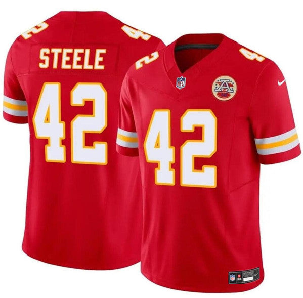 Kansas City Chiefs #42 Carson Steele Red FUSE Vapor Untouchable Jersey