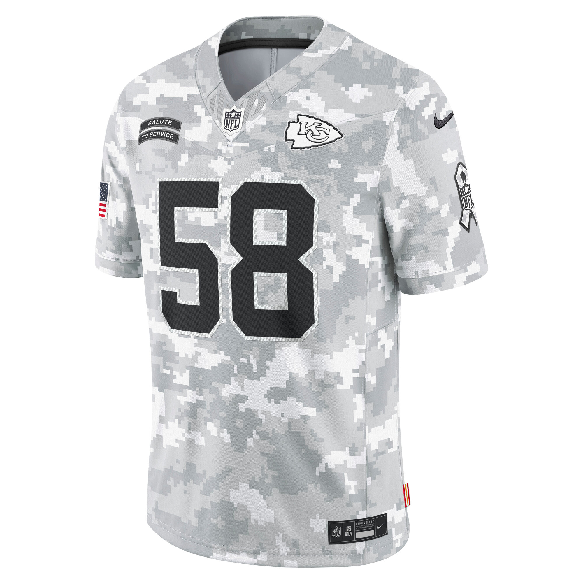 Derrick Thomas Kansas City Chiefs Nike 2024 Salute To Service Retired Player Limited Jersey Arctic Camo - Image 2
