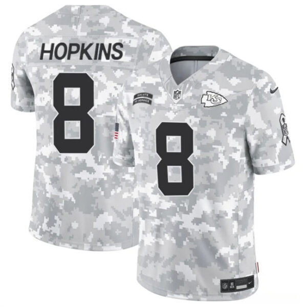 Kansas City Chiefs #8 Deandre Hopkins 2024 FUSE Arctic Camo Salute To Service Limited Football Stitched Jersey