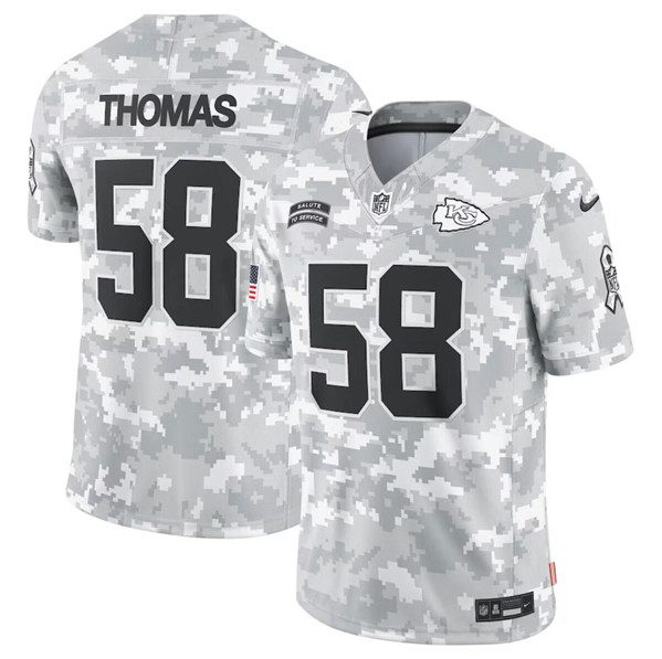 Kansas City Chiefs #58 Derrick Thomas Arctic Camo 2024 FUSE Salute To Service Limited Football Stitched Jersey