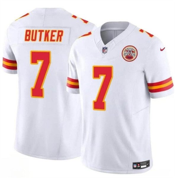Kansas City Chiefs #7 Harrison Butker White 2024 FUSE Vapor Untouchable Limited Football Stitched Jersey