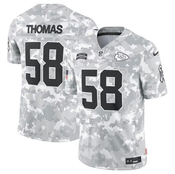 Kansas City Chiefs #58 Derrick Thomas Arctic Camo 2024 FUSE Salute To Service Limited Football Stitched Jersey