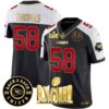 Men’s Chiefs Super Bowl LVIII & Back 2 Back Patch Vapor Jersey V3 – All Stitched – Black Alternate – Derrick Thomas