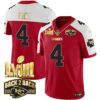 Men’s Chiefs Super Bowl LVIII & Back 2 Back Gold Patch Vapor Jersey – All Stitched – Red Alternate – Rashee Rice