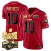 Men’s Chiefs Super Bowl LVIII & Back 2 Back Gold Patch Vapor Jersey – All Stitched – Red Special – Isiah Pacheco