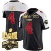 Men’s Chiefs Super Bowl LVIII & Back 2 Back Gold Patch Vapor Jersey – All Stitched – Black Alternate – Rashee Rice