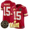 Men’s Chiefs Super Bowl LVIII & Back 2 Back Patch Vapor Jersey V3 – All Stitched – Red – Patrick Mahomes