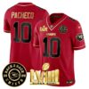 Men’s Chiefs Super Bowl LVIII & Back 2 Back Patch Vapor Jersey V3 – All Stitched – Red Special – Isiah Pacheco