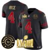 Men’s Chiefs Super Bowl LVIII & Back 2 Back Patch Vapor Jersey V3 – All Stitched – Gold Trim – Rashee Rice