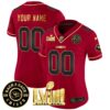 Chiefs Super Bowl LVIII & Back 2 Back Gold Patch Vapor Custom Jersey V3 – All Stitched – Women – Red Special