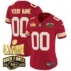 Chiefs Super Bowl LVIII & Back 2 Back Gold Patch Vapor Custom Jersey – All Stitched – Women – Red