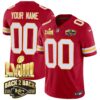 Chiefs Super Bowl LVIII & Back 2 Back Gold Patch Vapor Custom Jersey – All Stitched – Men – Red