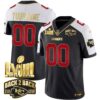 Chiefs Super Bowl LVIII & Back 2 Back Gold Patch Vapor Custom Jersey – All Stitched – Youth – Black Alternate