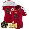 Women’s Chiefs Super Bowl LVIII & Back 2 Back Patch Vapor Jersey V3 – All Stitched – Red Alternate – Rashee Rice