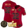 Women’s Chiefs Super Bowl LVIII & Back 2 Back Patch Vapor Jersey V3 – All Stitched – Red Special – Nick Bolton