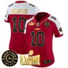 Women’s Chiefs Super Bowl LVIII & Back 2 Back Patch Vapor Jersey V3 – All Stitched – Red Alternate – Isiah Pacheco