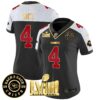 Women’s Chiefs Super Bowl LVIII & Back 2 Back Patch Vapor Jersey V3 – All Stitched – Black Alternate – Rashee Rice