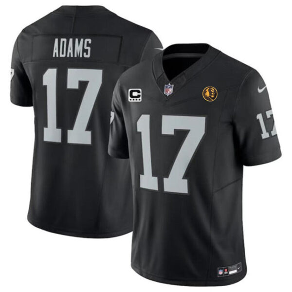 Las Vegas Raiders #17 Davante Adams Black 2023 FUSE With 4-Star C Patch And Jersey