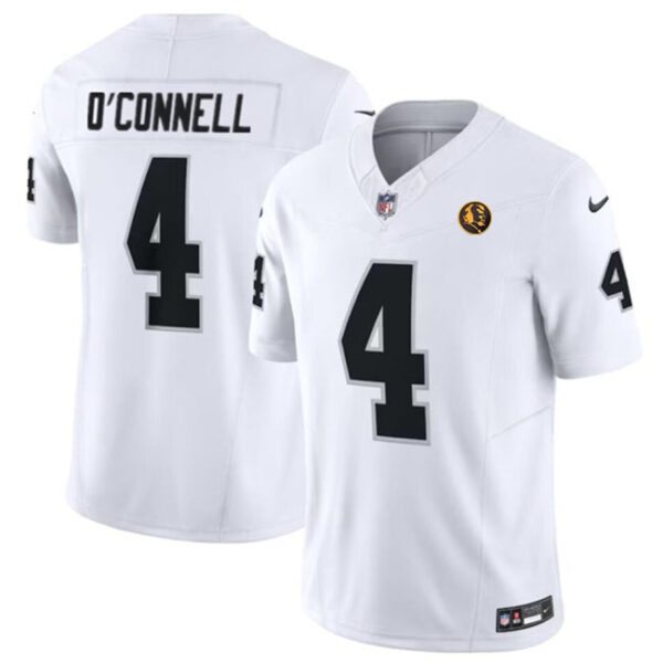 Las Vegas Raiders #4 Aidan O’connell White 2023 FUSE With John Madden Jersey