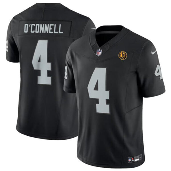 Las Vegas Raiders #4 Aidan O’connell Black 2023 FUSE With John Madden Jersey