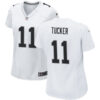 Women Las Vegas Raiders #11 Tre Tucker White Stitched Jersey