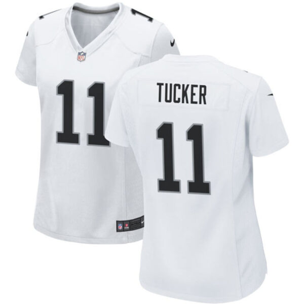 Women Las Vegas Raiders #11 Tre Tucker White Stitched Jersey
