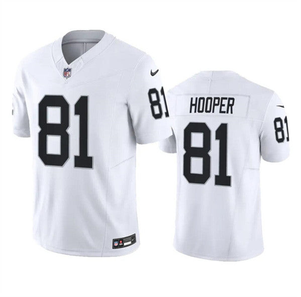 Las Vegas Raiders #81 Austin Hooper White 2023 FUSE Football Stitched Jersey