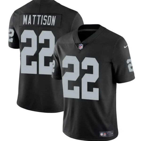 Las Vegas Raiders #22 Alexander Mattison Black 2024 Vapor Stitched Football Jersey
