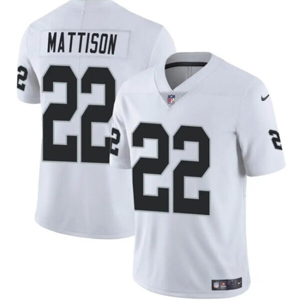 Las Vegas Raiders #22 Alexander Mattison White 2024 Vapor Stitched Football Jersey