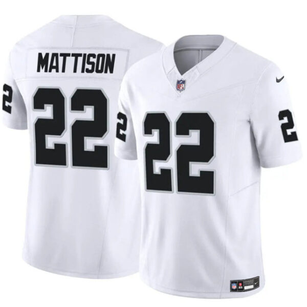 Las Vegas Raiders #22 Alexander Mattison White FUSE Vapor Stitched Football Jersey