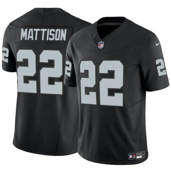 Las Vegas Raiders #22 Alexander Mattison Black 2024 FUSE Vapor Stitched Football Jersey