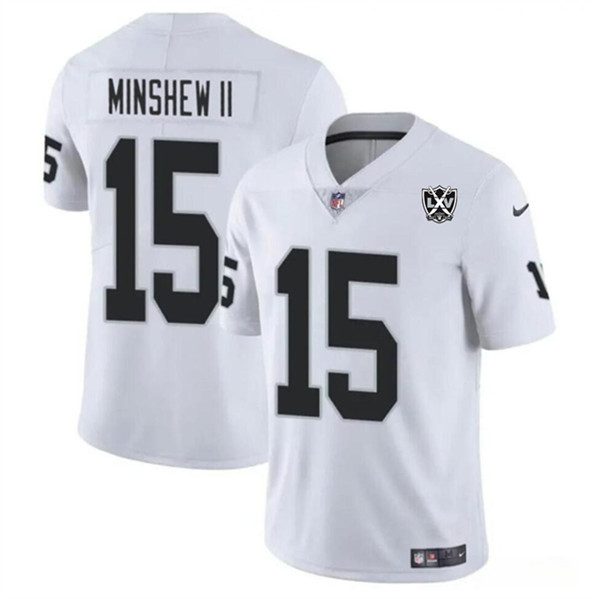 Las Vegas Raiders #15 Gardner Minshew II White 2024 65Th Anniversary Patch Vapor Limited Football Stitched Jersey