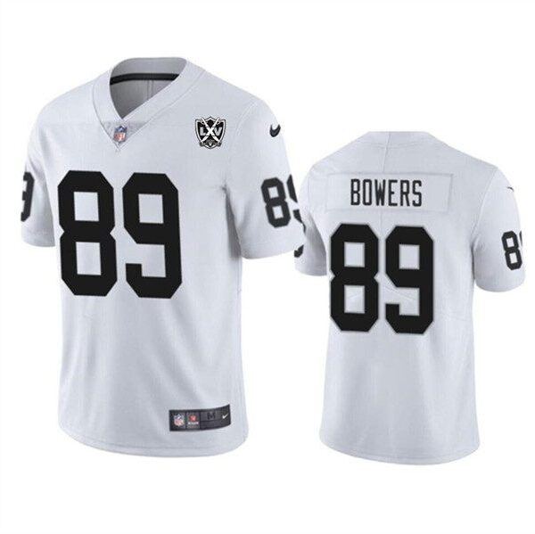 Las Vegas Raiders #89 Brock Bowers White 2024 65Th Anniversary Patch Vapor Limited Football Stitched Jersey