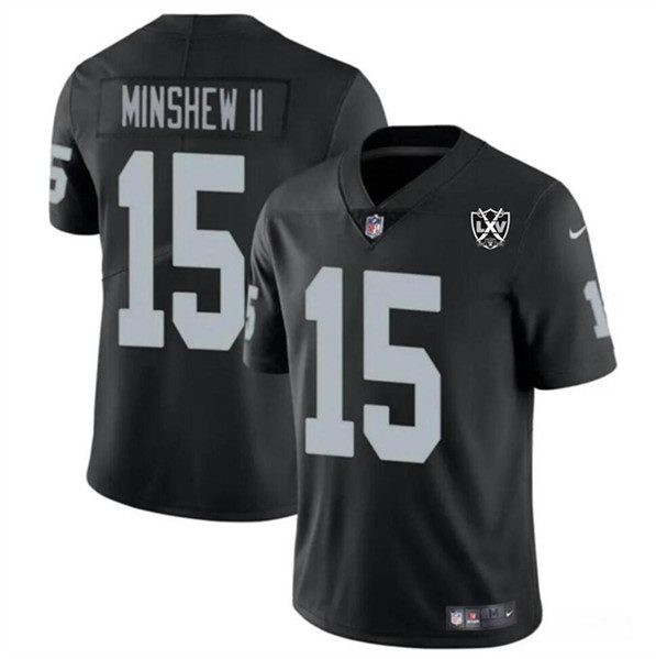 Las Vegas Raiders #15 Gardner Minshew II Black 2024 65Th Anniversary Patch Vapor Limited Football Stitched Jersey