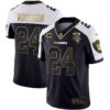 Men’s Raiders Alternate Vapor Black Gold & Black Inverted Limited Inaugural Season Patch – All Stitched – Black Gold – Charles Woodson