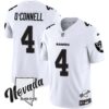 Men’s Raiders Nevada Silver State Patch Vapor Jersey V2 – All Stitched – White – Aidan O’Connell