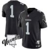 Men’s Raiders Nevada Silver State Patch Vapor Jersey V2 – All Stitched – Black – #1 Team