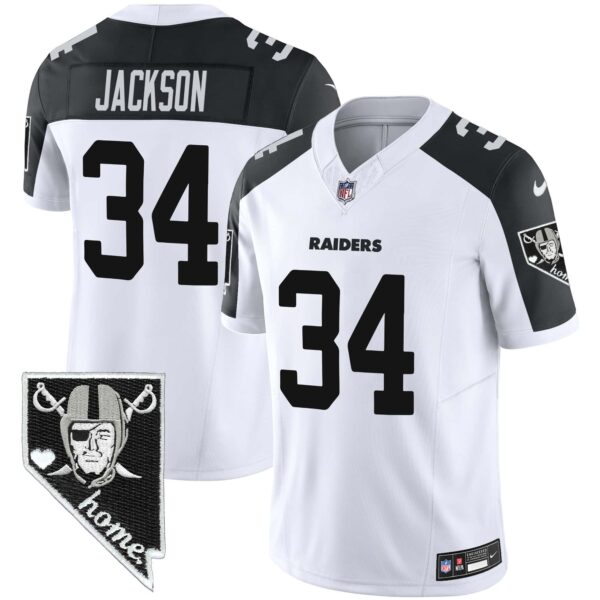 Men’s Raiders Nevada Home Patch Vapor Jersey – All Stitched – Inverted – Bo Jackson