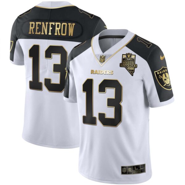 Men’s Raiders Alternate Vapor Black Gold & Black Inverted Limited Inaugural Season Patch – All Stitched – Black Inverted – Hunter Renfrow