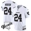 Men’s Raiders Nevada Silver State Patch Vapor Jersey V2 – All Stitched – White – Charles Woodson